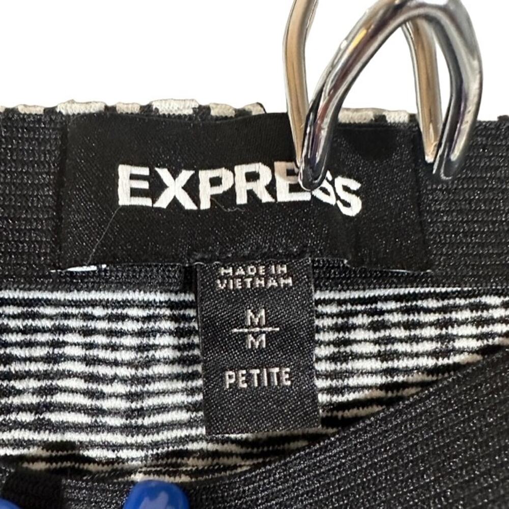 Express Black White Abstract Stretch Pull-On Penc… - image 6